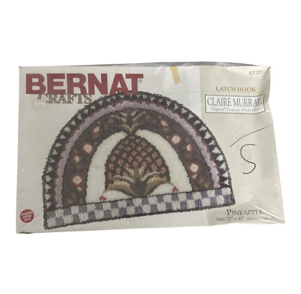 Bernat Latch Hook Rug Kit Pineapple Claire Murray Multicolored 27x40” Rounded